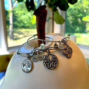 Set of 3 Alex and Ani silver bracelets